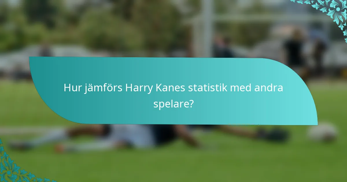 Hur jämförs Harry Kanes statistik med andra spelare?