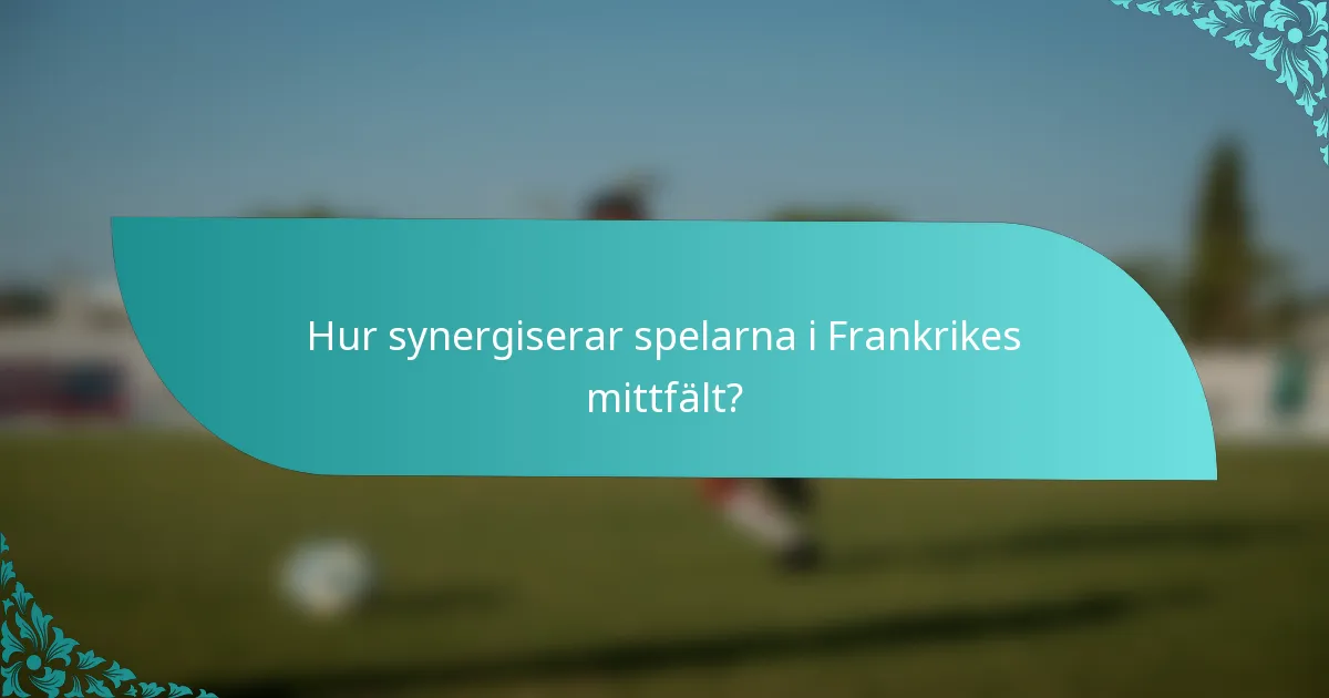 Hur synergiserar spelarna i Frankrikes mittfält?
