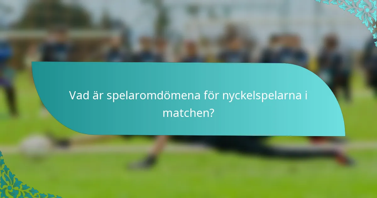 Vad är spelaromdömena för nyckelspelarna i matchen?