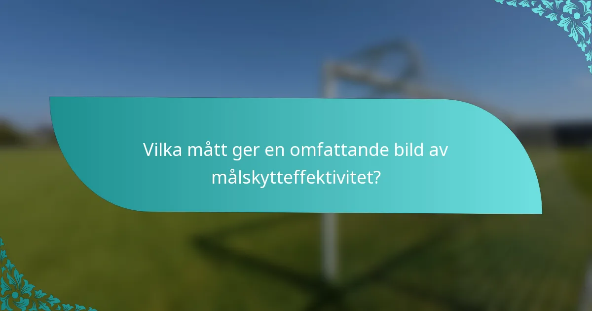 Vilka mått ger en omfattande bild av målskytteffektivitet?